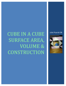 Cube in a cube surface area, volume & constRuction