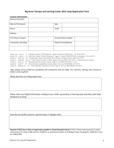 Big Horse Camp TLC Registration Forms 2015