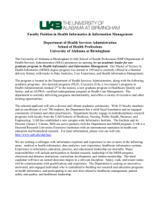 Faculty Position: Health Informatics and Information Management