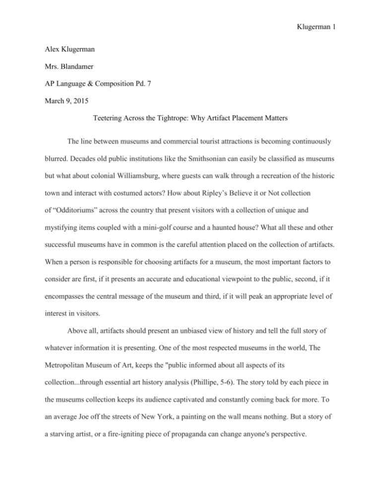 Synthesis essay museum picture