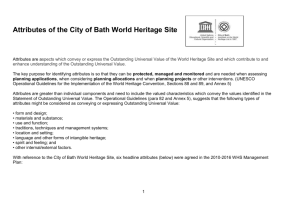 Attributes of the City of Bath World Heritage Site