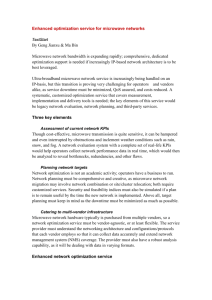 Enhanced optimization service for microwave networks TextStart By