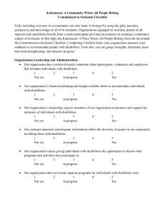 Commitment to Inclusion Checklist 9.15.11