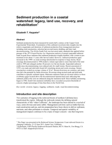 Sediment production in a coastal watershed: legacy, land use