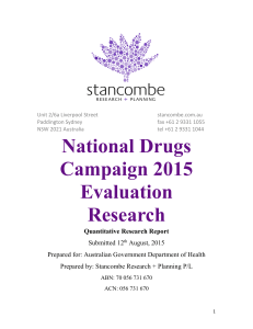 National Drugs Campaign 2015 Evaluation Research Report