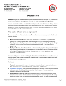 Medications for Depression - Wellness Practices of America