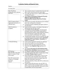 Evaluation Timelines and Required Notices