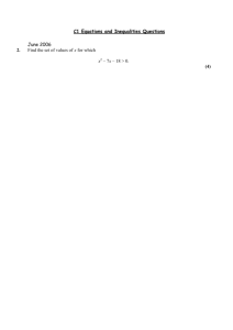 Equations and Inequalities Questions