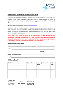 Junior Great North Run - Application Form