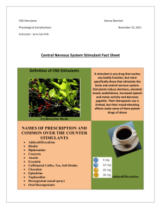 Central Nervous System Stimulant Fact Sheet
