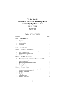 Residential Tenancies (Rooming House Standards) Regulations 2012