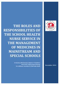 Administration of Medicines in Schools