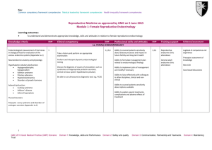 Reproductive medicine curriculum and logbook – post