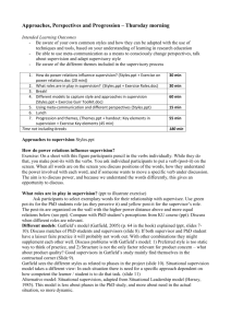 Approaches, Perspectives and Progression – Thursday morning
