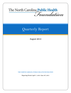 Quarterly Report - The North Carolina Public Health Foundation