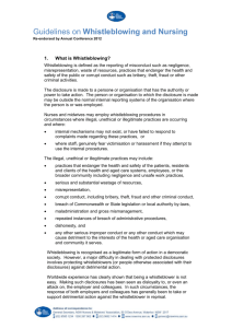 NSWNMA Guidelines on Whistleblowing & Nursing