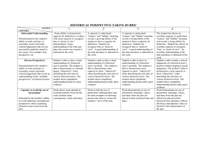 HiSTORICAL PERSPECTIVE TAKING RUBRIC