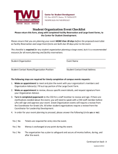 Student Organization Event Checklist