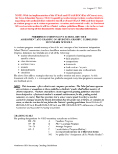 ASSESSMENT AND GRADING OF STUDENTS