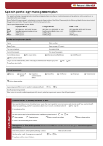 Speech pathology management plan