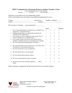 Evaluation for Work in Other Teacher`s Classroom