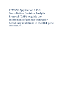 Draft protocol to guide the assessment of genetic testing for