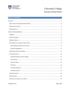 Electronic Advising Notebook (EAN)