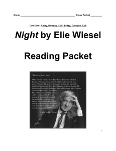 Night by Elie Wiesel Reading Packet Gallery Walk