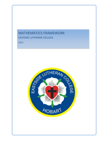 mathematics framework - Eastside Lutheran College