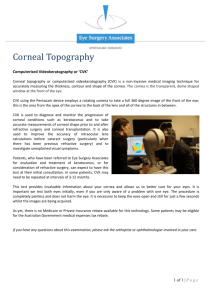 Corneal Topography Testing – Patient informaton 2013