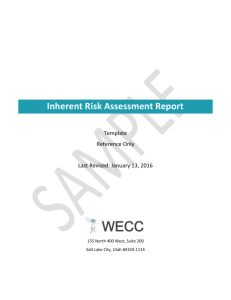 Inherent Risk Assessment Report Template
