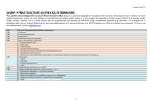 wsup infrastructure survey questionnaire