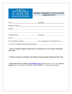 DISTRICT RESIDENT CATCH LIAISON Application Form