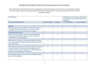 Healthy Kids-Healthy Schools Grant Planning Assurance Checklist
