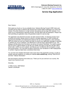 Service Dog Application - Veterans Moving Forward