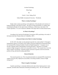 Aviation Psychology White Paper By Clint R. `Clutch` Balog, Ph.D