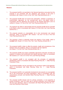 Summary of Responsible Authority Report on Allawuna proposals