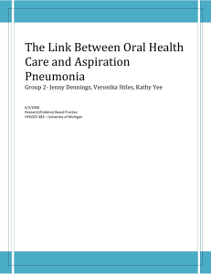 The Link Between Oral Health Care and Aspiration