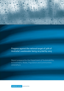 Progress against the national target of 30% of Australia`s wastewater