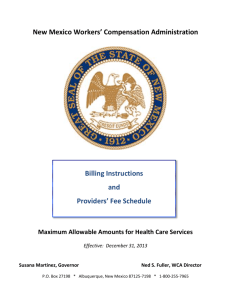 Billing Instructions - New Mexico Workers Compensation