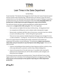 DEVELOPING A LEAN VARIABLE SALES