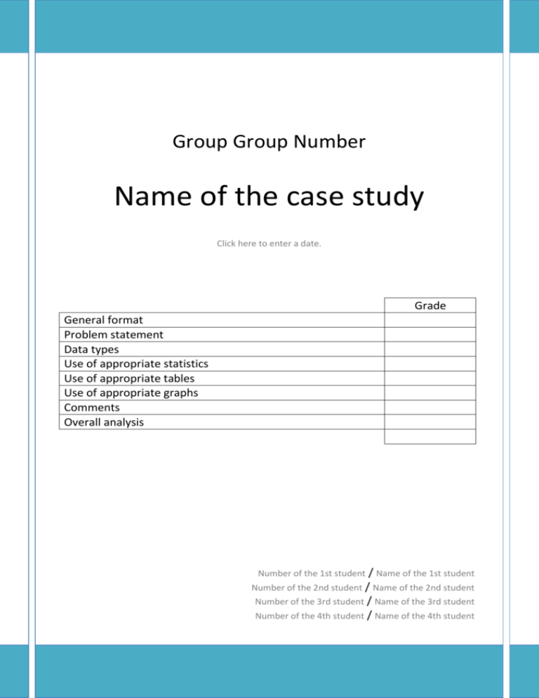 group case study format