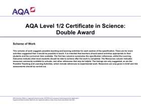 AQA Level 1/2 Certificate in Science
