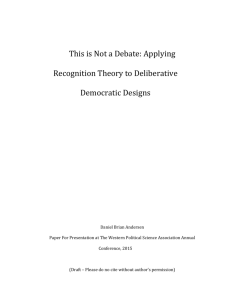This is Not a Debate: Applying Recognition Theory to Deliberative