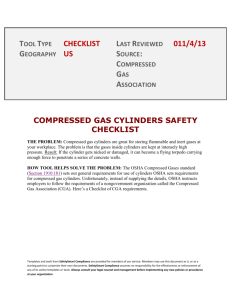 compressed gas cylinders safety checklist