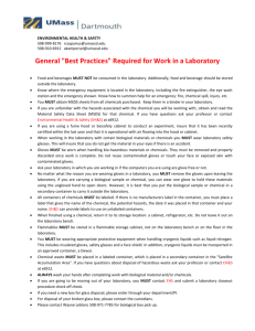 General "Best Practices" Required for Work in a Laboratory