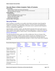 Security Roles - Massachusetts Department of Education