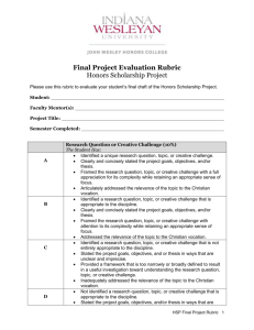 Final Project Evaluation Rubric