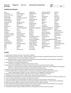 Science 10 Biology Unit Ch 1 / 2 / 3 Study Guide For Provincial