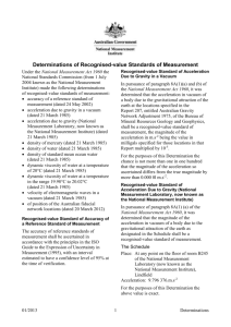 Determinations of Recognised-value Standards of Measurement